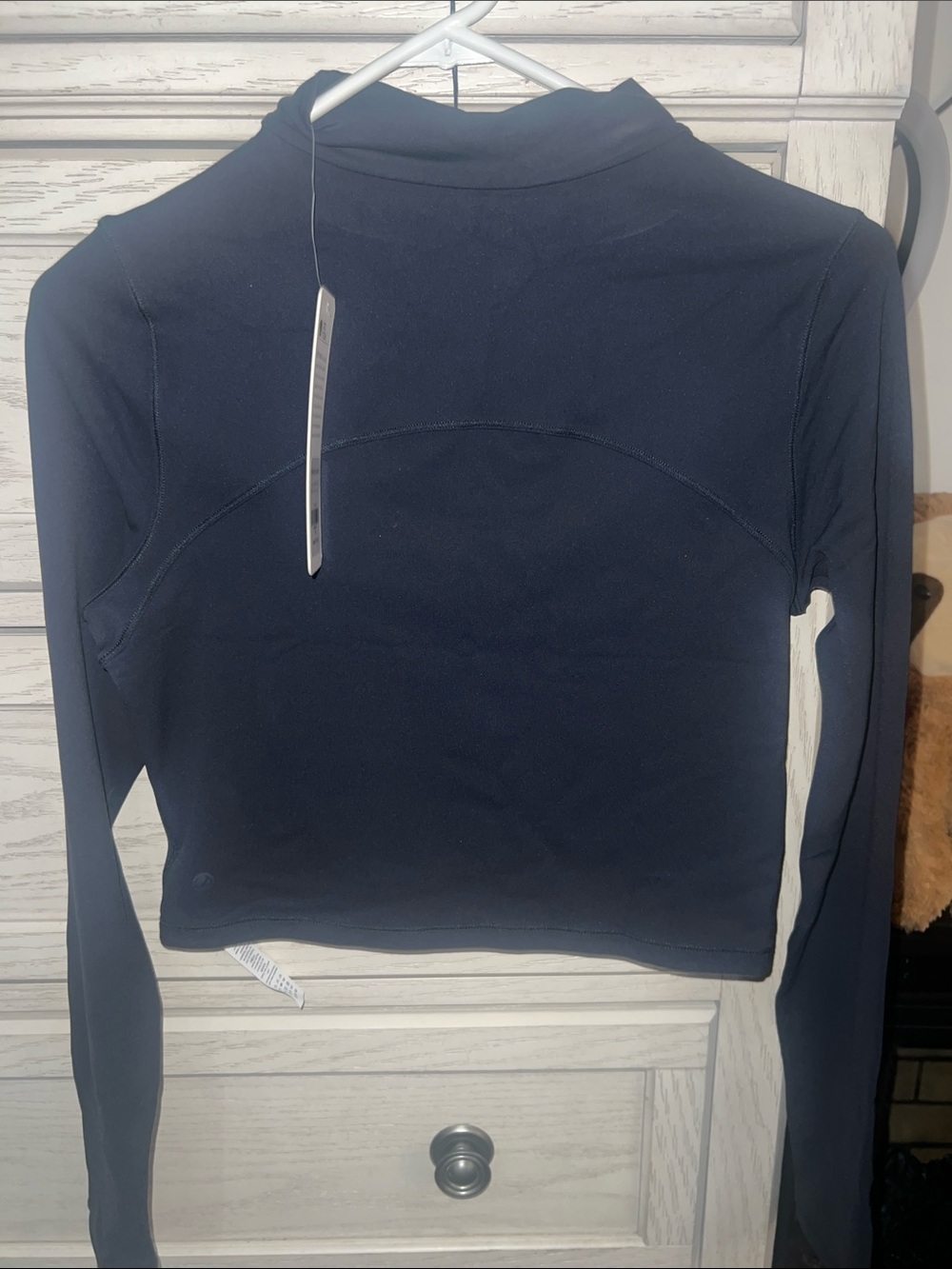 CRZ YOGA Long Sleeve Mock Neck Top in Navy